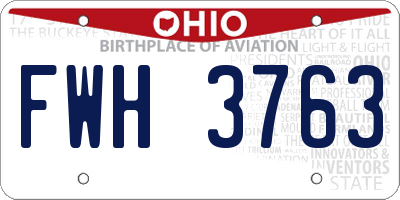 OH license plate FWH3763