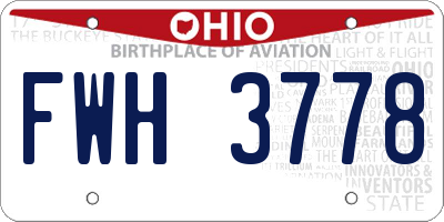 OH license plate FWH3778
