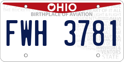 OH license plate FWH3781