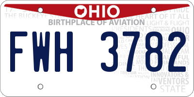OH license plate FWH3782