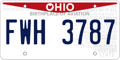 OH license plate FWH3787