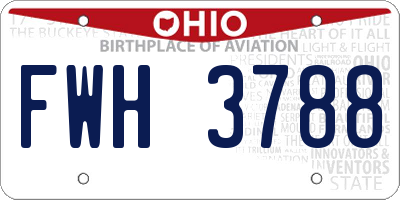 OH license plate FWH3788