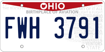 OH license plate FWH3791