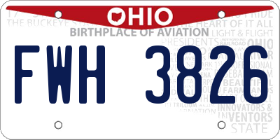 OH license plate FWH3826