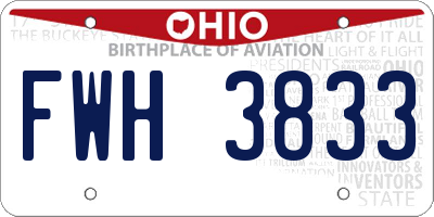 OH license plate FWH3833