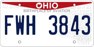 OH license plate FWH3843
