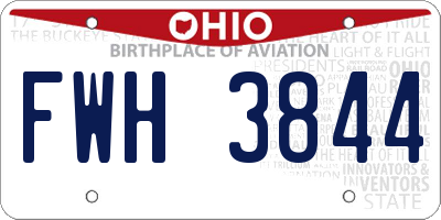 OH license plate FWH3844