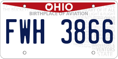 OH license plate FWH3866