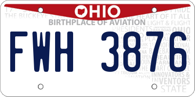 OH license plate FWH3876