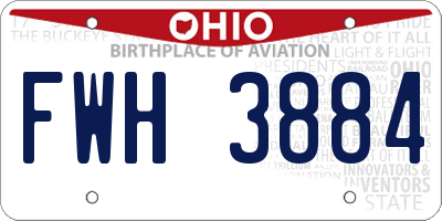 OH license plate FWH3884