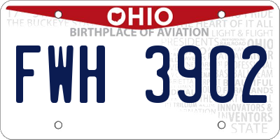OH license plate FWH3902