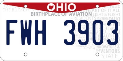 OH license plate FWH3903