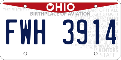 OH license plate FWH3914