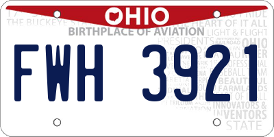 OH license plate FWH3921