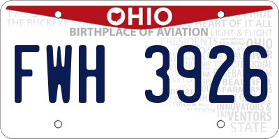 OH license plate FWH3926