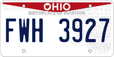 OH license plate FWH3927