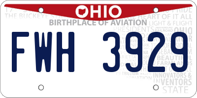 OH license plate FWH3929