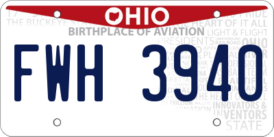OH license plate FWH3940