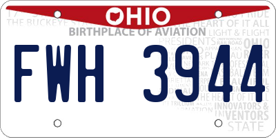 OH license plate FWH3944