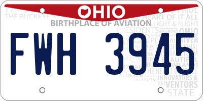 OH license plate FWH3945