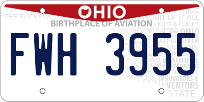 OH license plate FWH3955