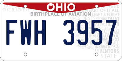 OH license plate FWH3957