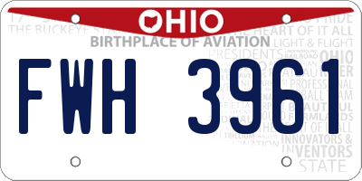 OH license plate FWH3961