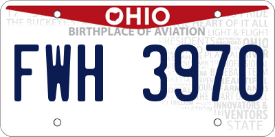 OH license plate FWH3970