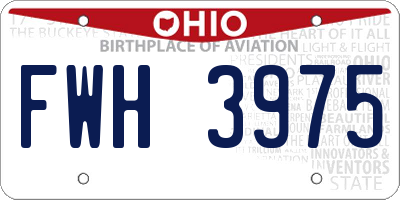 OH license plate FWH3975