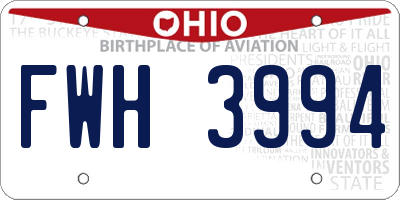 OH license plate FWH3994