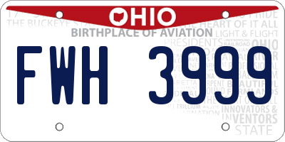 OH license plate FWH3999