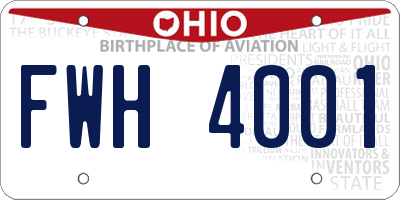 OH license plate FWH4001