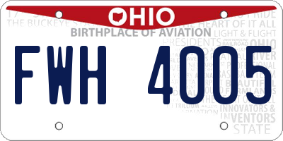 OH license plate FWH4005
