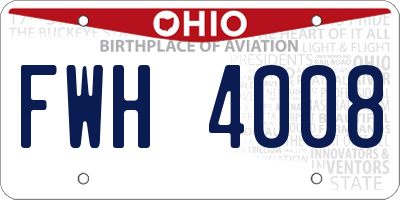 OH license plate FWH4008