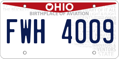 OH license plate FWH4009