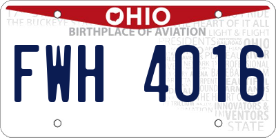 OH license plate FWH4016