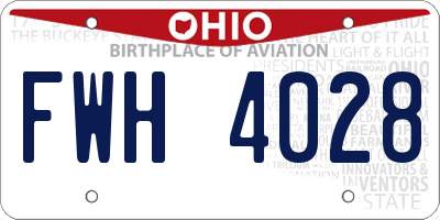 OH license plate FWH4028