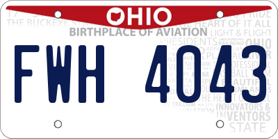 OH license plate FWH4043