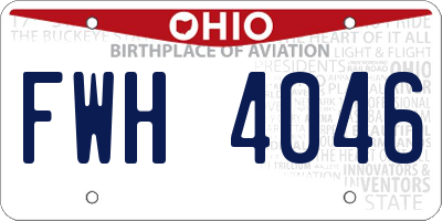 OH license plate FWH4046