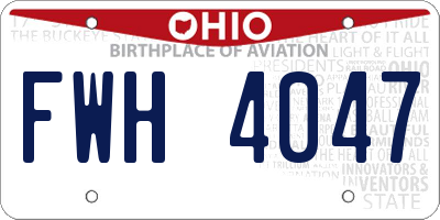 OH license plate FWH4047