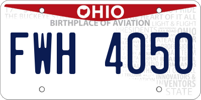 OH license plate FWH4050