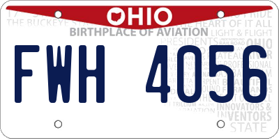 OH license plate FWH4056