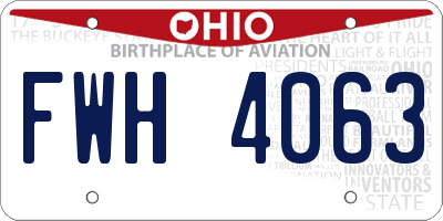 OH license plate FWH4063