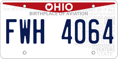 OH license plate FWH4064