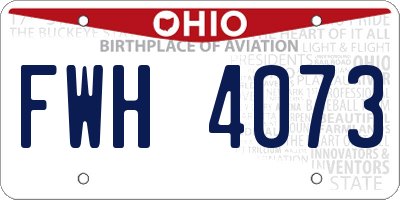 OH license plate FWH4073