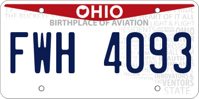 OH license plate FWH4093