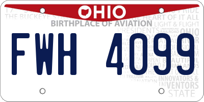 OH license plate FWH4099