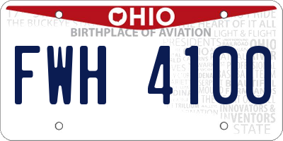 OH license plate FWH4100