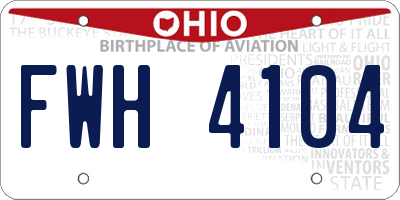 OH license plate FWH4104