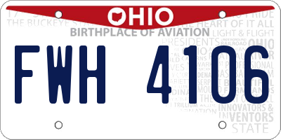 OH license plate FWH4106